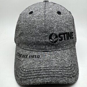 Stine Soybeans Gray Black Farmers Baseball Cap Hat Adjustable Hook and Loop